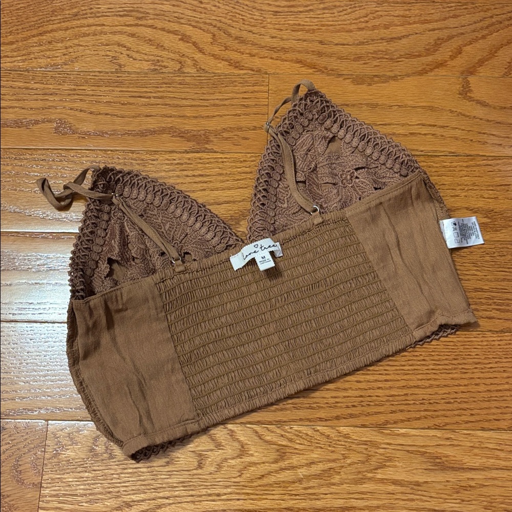Love Tree Mauve Crochet Lace Bralette Crop Top - Picture 9 of 14